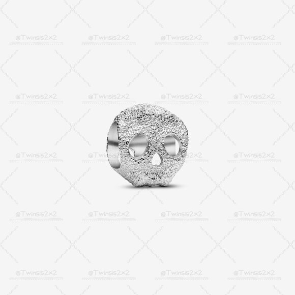 Pandora Textured Skull Mini Charm - Picture 2 of 6